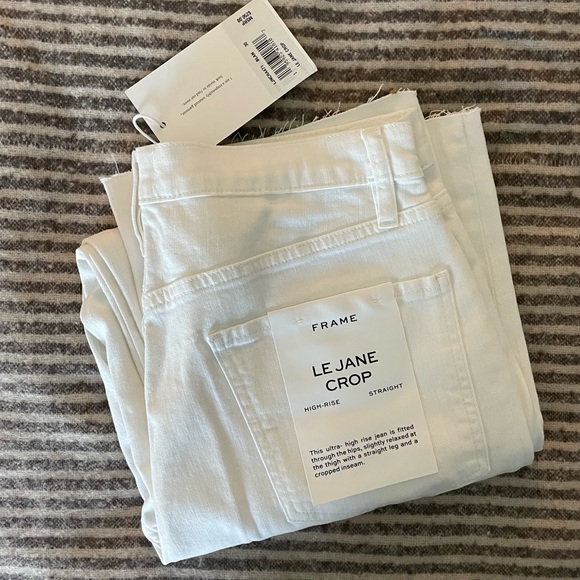 NWT FRAME DENIM LE JANE HI-RISE STRAIGHT FIT SIZE 30 IN BLANC - Picture 1 of 14